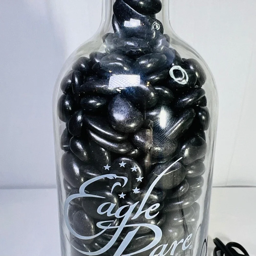 Eagle Rare 10 Year Bourbon Bottle Lamp with Black Stones and Shade 19in Custom